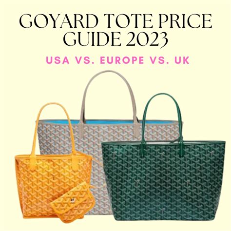 price goyard tote|goyard bag price 2022 dollars.